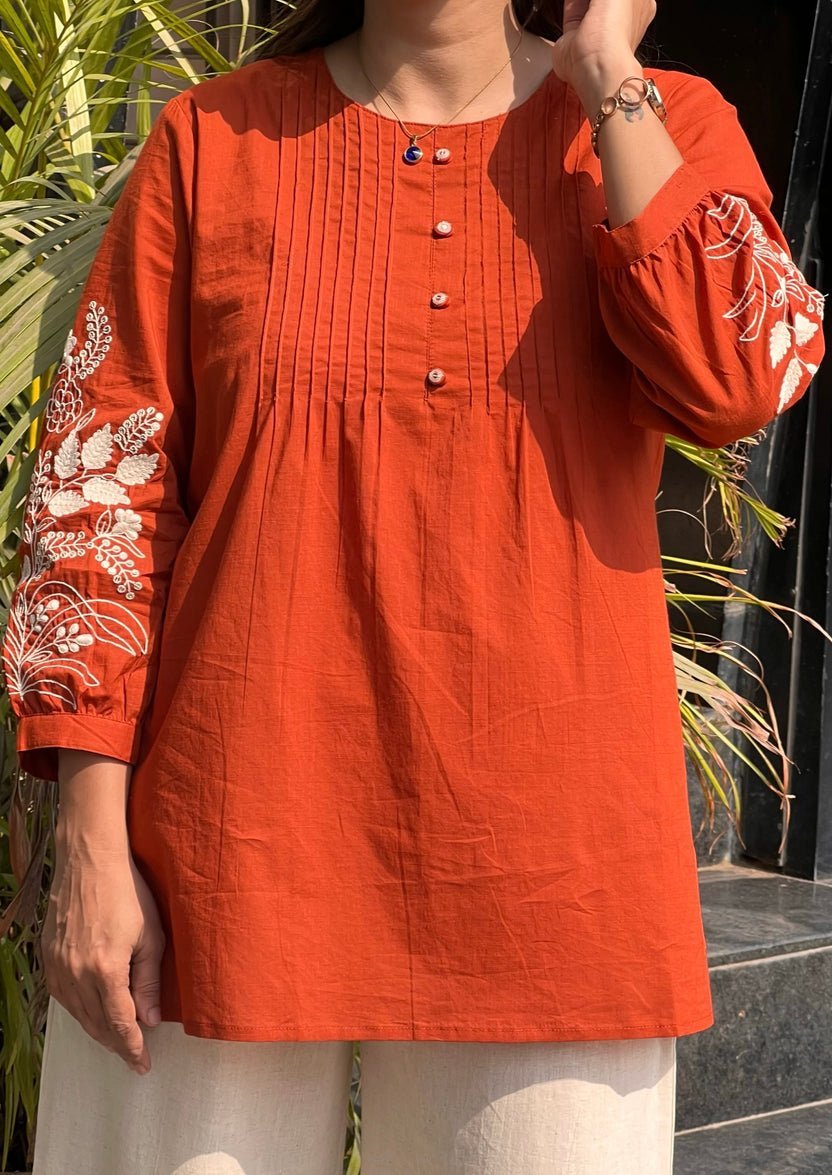cotton tunic with cotton plazo - Image 2