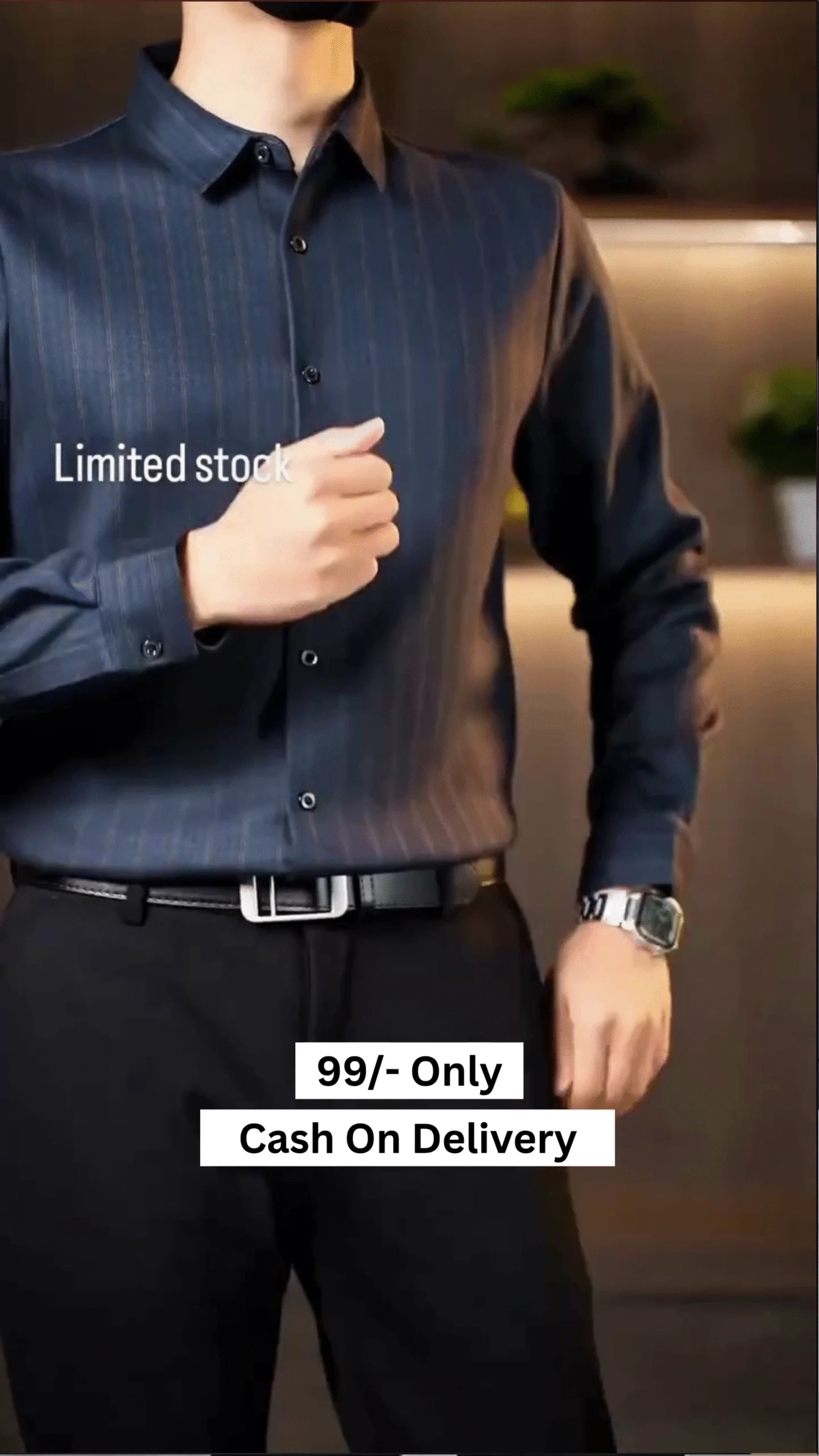Menβs Maroon Striped Formal Shirt β Slim Fit Cotton Full Sleeve Casual & Office Wear β¨