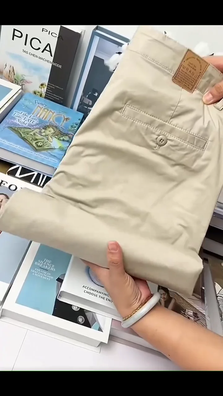Menβs Beige Strait Fit Chino Pants β Cotton Casual, Office & Smart Wear Trousers β¨