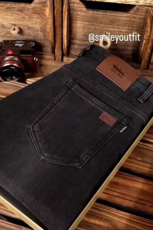 π Menβs Black strait Fit Denim Jeans β Premium Stretch Casual & Smart Wear Jeans β¨