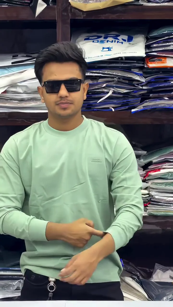 Menβs Slim Fit Crew Neck T-Shirt β Logo Embossed Full Sleeve Stretch Cotton Blend (XXL) β¨ - Image 5